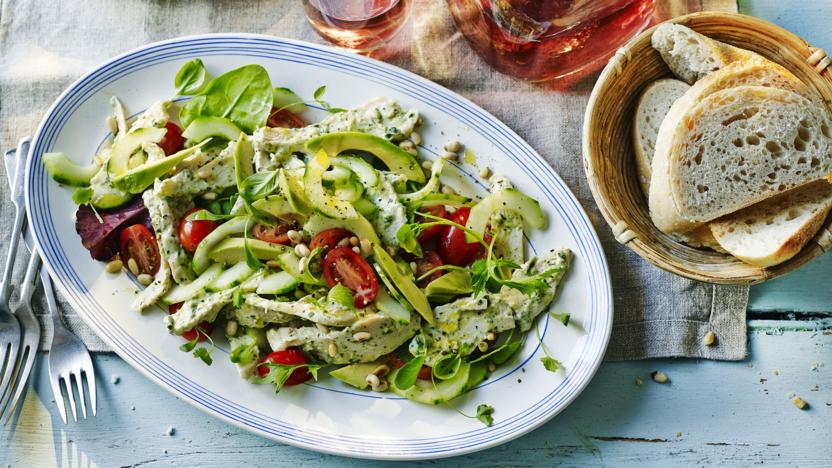 Pesto lemon chicken salad