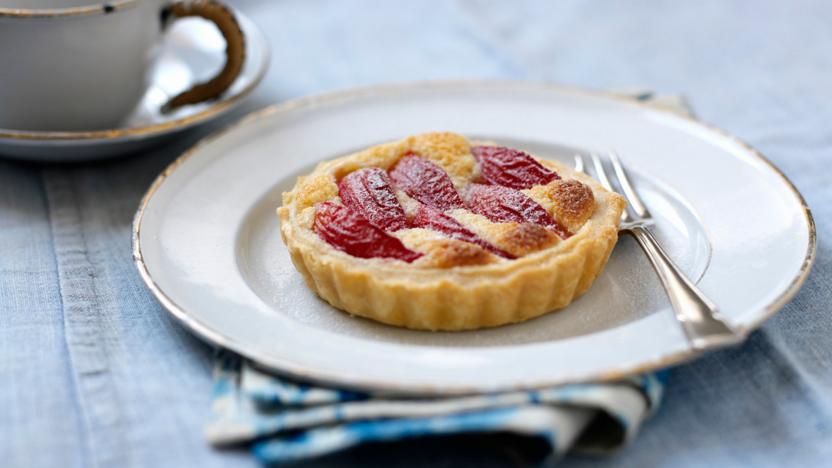 Pear Frangipane Tart with Berry-Poached Pears (gluten free pastry)