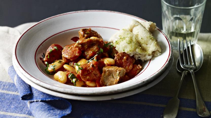 Pork, chorizo and butter bean stew