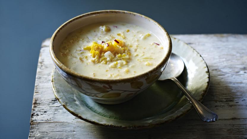 Pumpkin, chilli and coconut soup