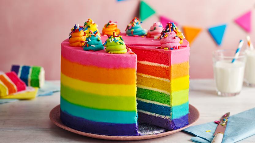 Rainbow Cake Recipe Bbc Food