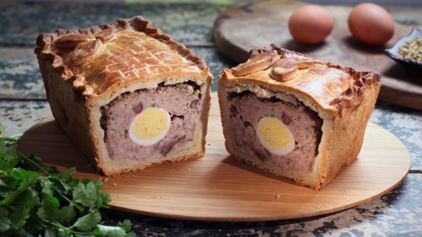 Raised pork and egg pie recipe BBC Food
