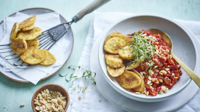 Red-red stew with spiced plantain