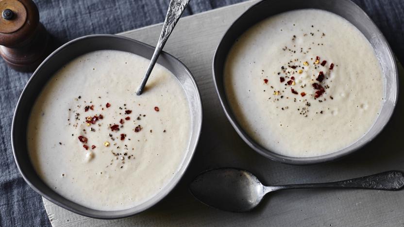 Roast cauliflower, cumin and coconut milk soup