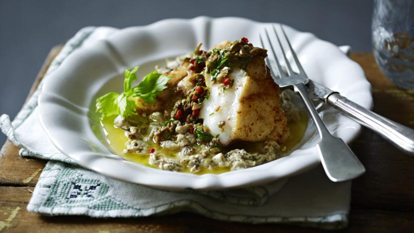 Roast monkfish with cumin and coriander