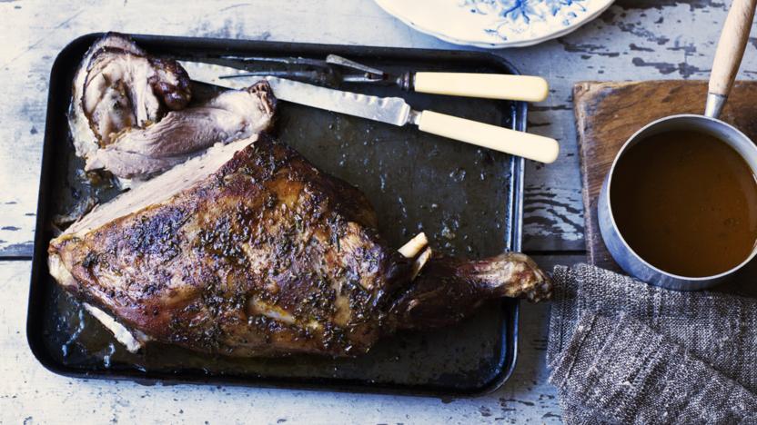 Roasted lamb shoulder with rosemary and paprika rub 