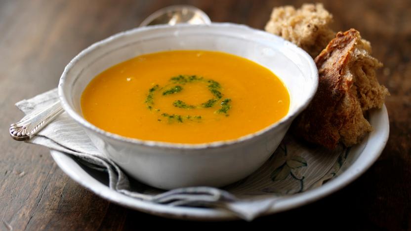 BBC Food - Recipes - Butternut squash soup with parsley purée