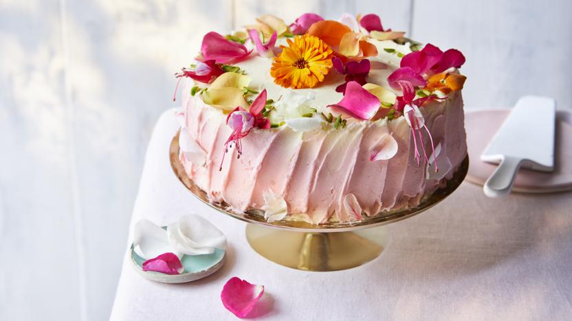 Rich Chocolate Cake with Rose Petals