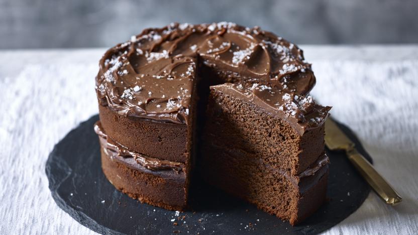 Salted chocolate cake recipe - BBC Food