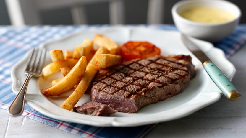 Sirloin Steak With Chunky Chips Recipe Bbc Food Hot Sex Picture 