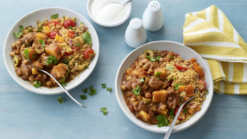 Slow cooker lamb and sweet potato tagine