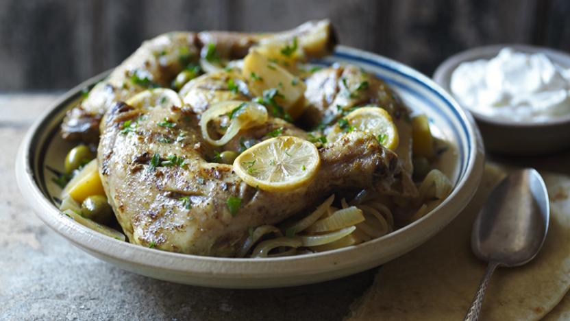 Slow cooker chicken with lemon and olives