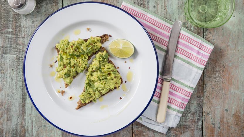 Smashed avo on sweet potato toast