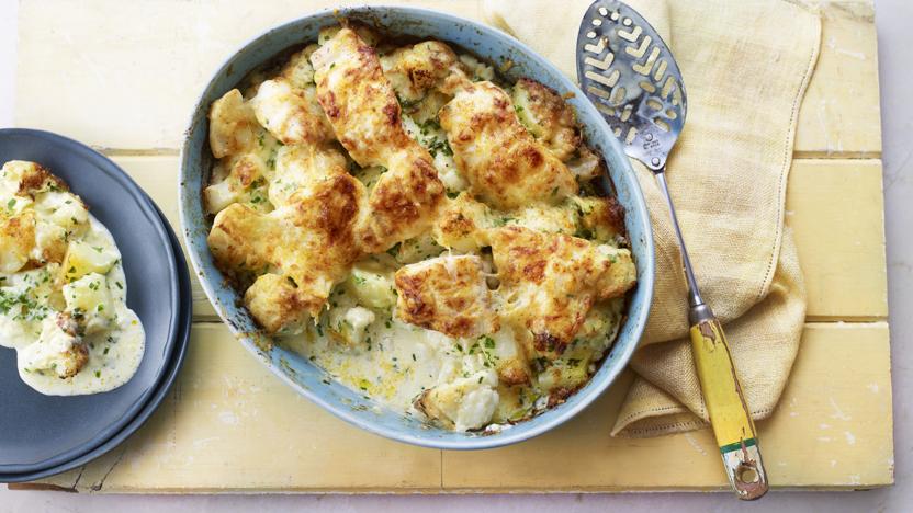 Smoked haddock and cauliflower gratin