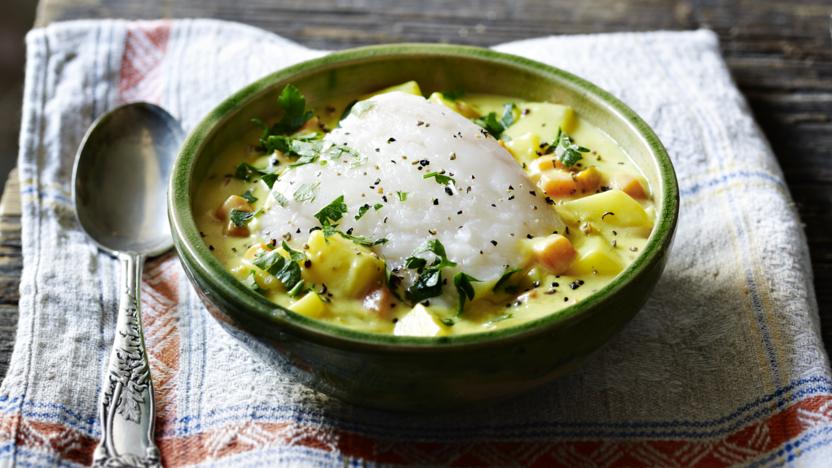 Spiced haddock chowder recipe - BBC Food