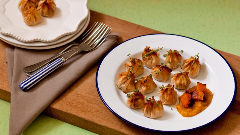 Spicy chorizo squash parcels