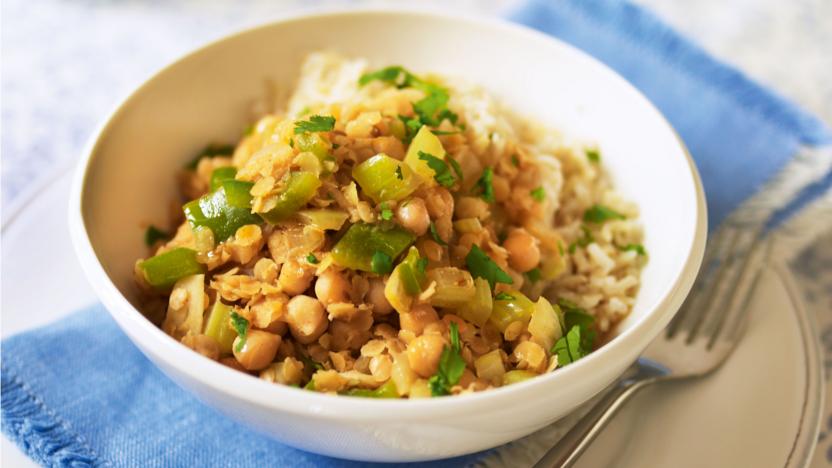 Spicy lentils and chickpeas recipe - BBC Food