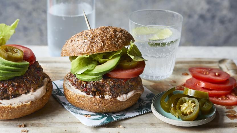 Spicy Mexican-style bean burger