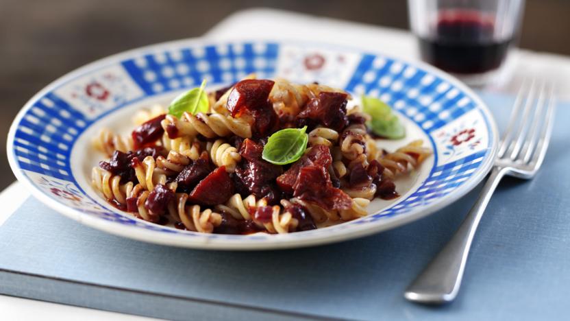 Spicy chorizo penne pasta recipe - BBC Food