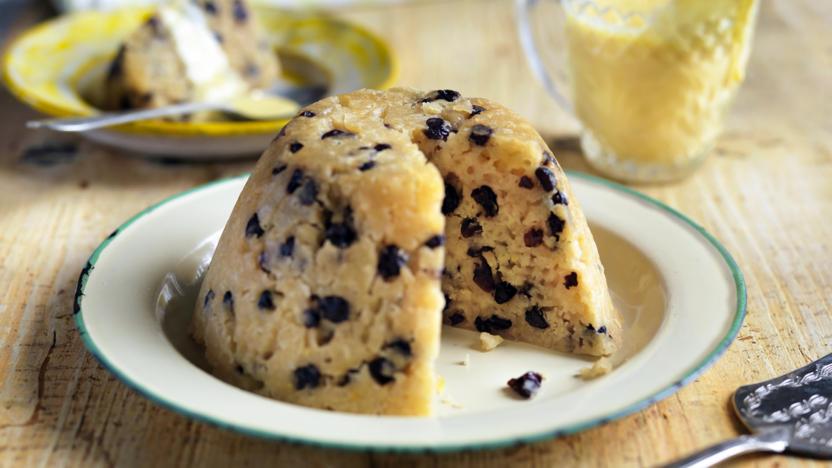 Spotted dick and custard