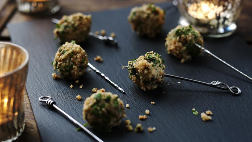 Stilton and toasted walnut balls