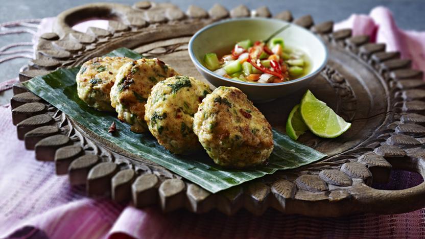 Thai fish cakes with sweet dipping sauce