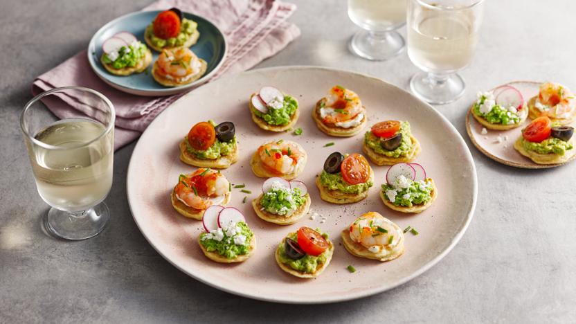 Blinis with three toppings