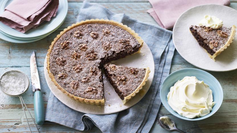 Torta nera (chocolate walnut tart)