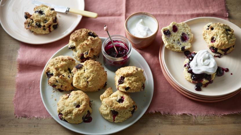 Vegan lemon and blueberry scones