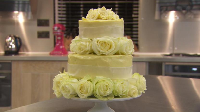 White chocolate wedding cake