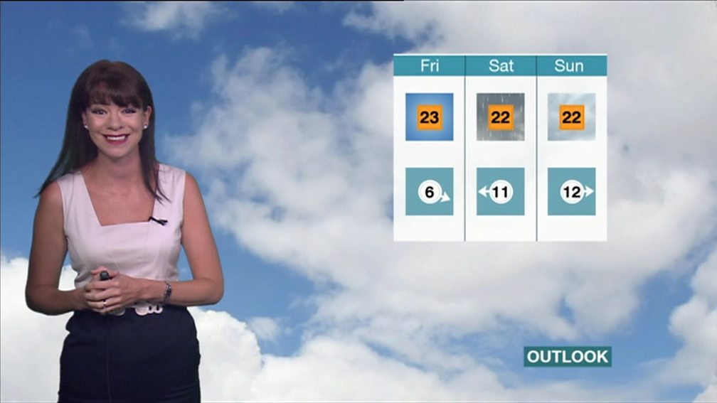BBC One - Look East, Lunchtime News, 25/08/2016, Weather: Morning forecast