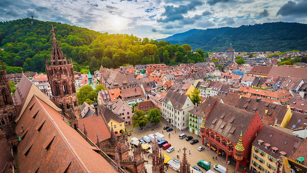 bluejayphoto/Getty Images Set spectacularly at the foot of Germany's Black Forest, the medieval city of Freiburg is celebrating its 900th anniversary this year (Credit: bluejayphoto/Getty Images)