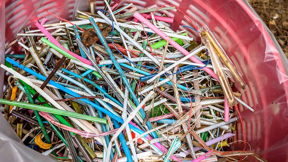 Getty Images Straws are among the most common items of plastic picked up during beach clean-ups (Credit: Getty Images)