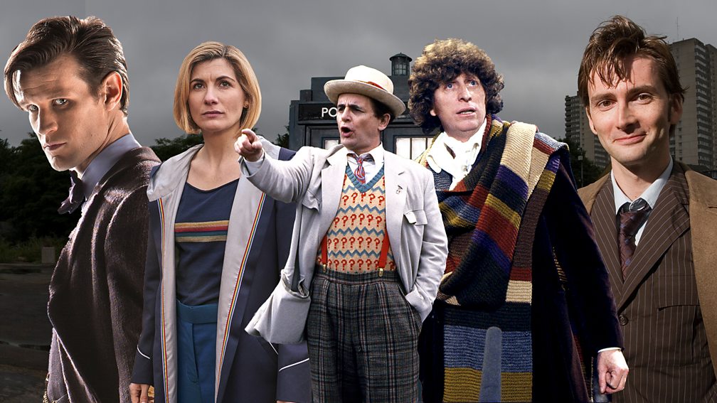 BBC A picture of five different actors who played Doctor Who: Matt Smith, Jodie Whittake, Sylvester McCoy, Tom Baker and David Tennant