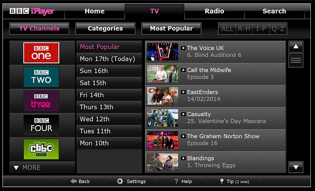 BBC Blogs Technology + Creativity at the BBC BBC iPlayer on TV BT