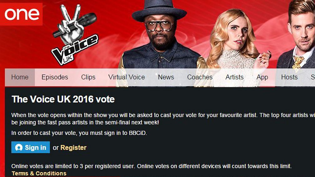 BBC One The Voice UK, Series 4 How to vote online