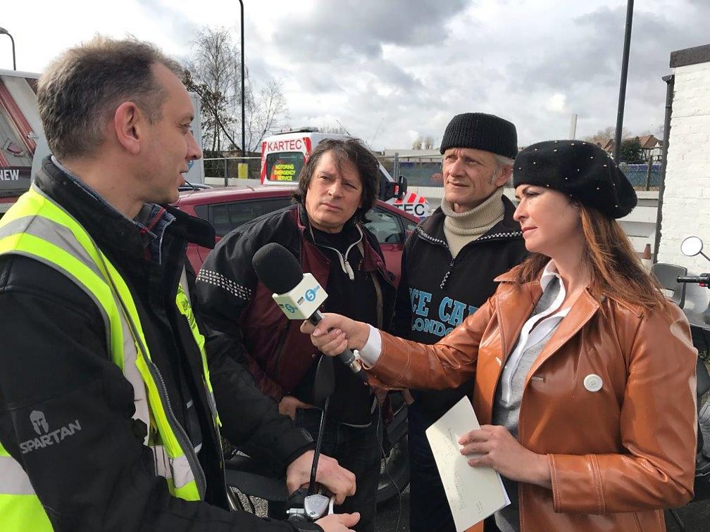 Suzi Perry Interviewing Green-Mopeds at the ACE Cafe