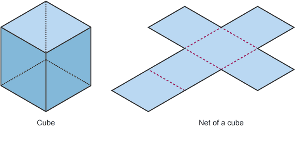 Cube net. 2d and 3d Shapes. 3d Shapes and their nets.