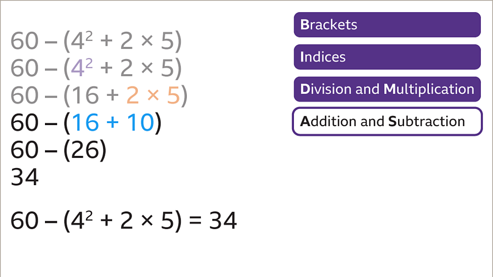 Order Of Operations Using BIDMAS – KS3 Maths – BBC Bitesize - BBC Bitesize