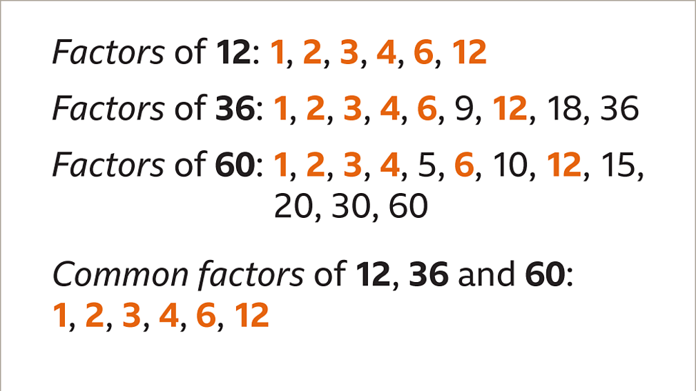 What Are The Common Factors Of 14 What is a common factor in maths? - BBC Bitesize