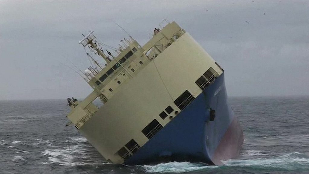 Modern Express ship 'successfully towed from French coast' BBC News