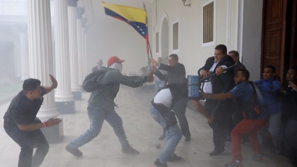 Venezuela lawmakers beaten by mob