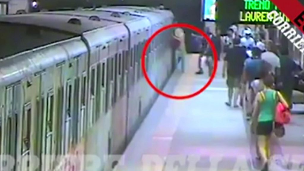 Woman On Rome Metro Dragged Along Platform By Train Bbc News