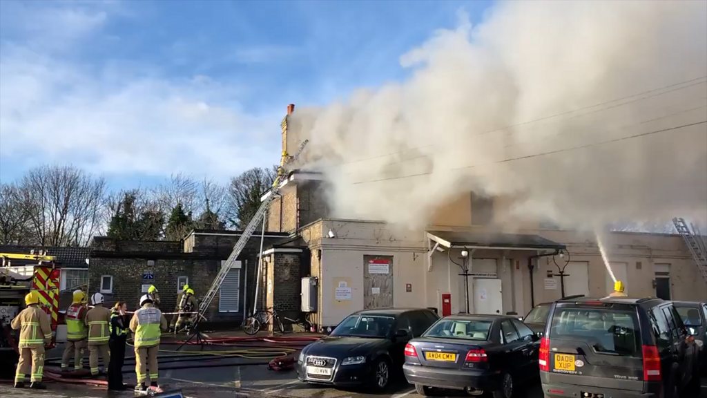 Saxmundham railway station fire leads to cancelled trains - BBC News