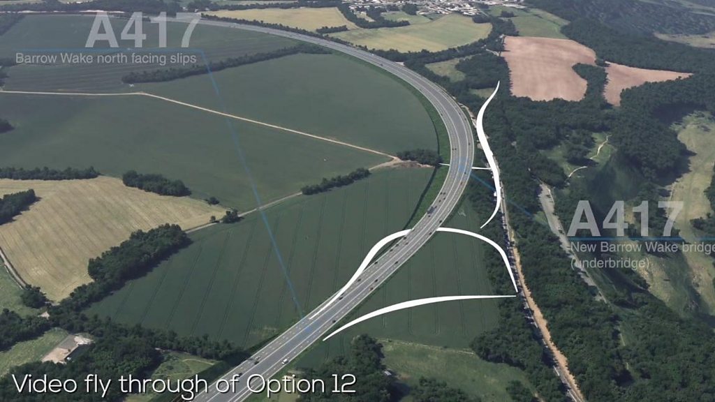 Loop road plan to bypass A417 'missing link' blackspot - BBC News