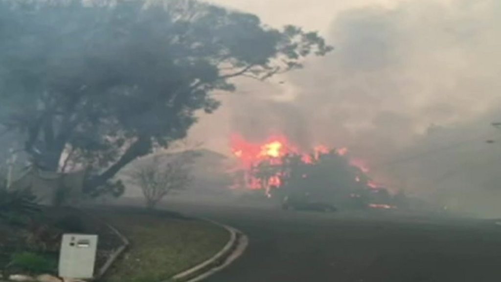 Australia bushfire devastates coastal town