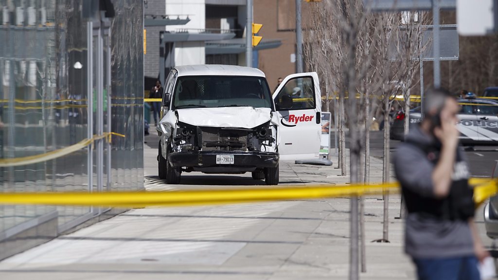 Ten dead as van hits Toronto pedestrians