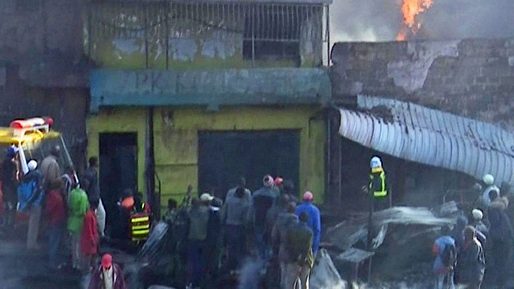 Deadly fire rips through Nairobi market