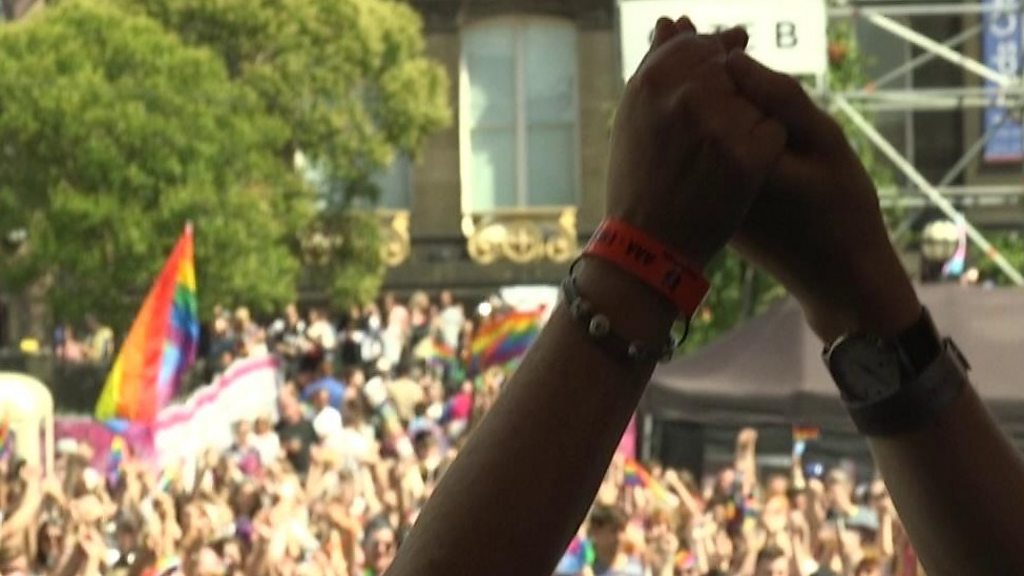 Thousands turn out for Leeds Pride parade BBC News