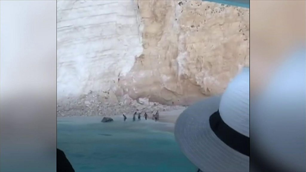 Cliff collapse in Greece injures tourists
